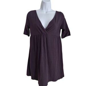 Y2k 1990 Forever 21 Short  Sleeve Crossover Empire Waist Shirt Med Black